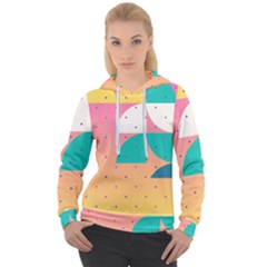 Abstract Geometric Bauhaus Polka Dots Retro Memphis Art Women s Overhead Hoodie by Maspions