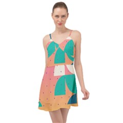 Abstract Geometric Bauhaus Polka Dots Retro Memphis Art Summer Time Chiffon Dress