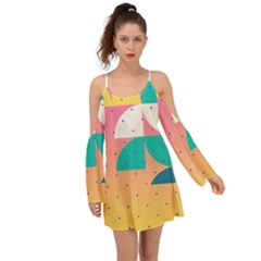 Abstract Geometric Bauhaus Polka Dots Retro Memphis Art Boho Dress by Maspions