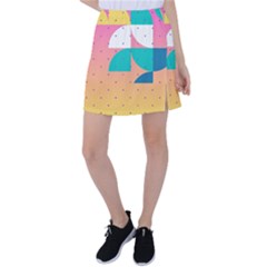 Abstract Geometric Bauhaus Polka Dots Retro Memphis Art Tennis Skirt