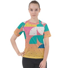 Abstract Geometric Bauhaus Polka Dots Retro Memphis Art Women s Sport Raglan T-shirt