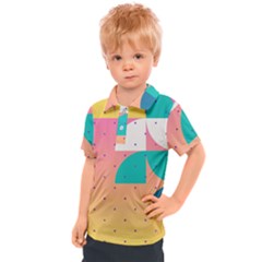 Abstract Geometric Bauhaus Polka Dots Retro Memphis Art Kids  Polo T-shirt