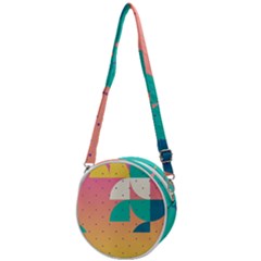 Abstract Geometric Bauhaus Polka Dots Retro Memphis Art Crossbody Circle Bag by Maspions