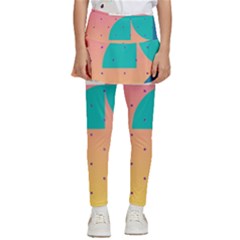 Abstract Geometric Bauhaus Polka Dots Retro Memphis Art Kids  Skirted Pants by Maspions