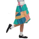 Abstract Geometric Bauhaus Polka Dots Retro Memphis Art Kids  Ruffle Flared Wrap Midi Skirt View3