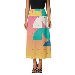 Abstract Geometric Bauhaus Polka Dots Retro Memphis Art Classic Midi Chiffon Skirt by Maspions