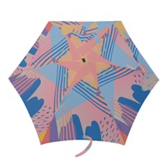 Abstract Lines Dots Pattern Purple Pink Blue Mini Folding Umbrellas