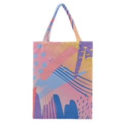 Abstract Lines Dots Pattern Purple Pink Blue Classic Tote Bag