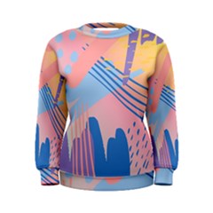 Abstract Lines Dots Pattern Purple Pink Blue Women s Sweatshirt