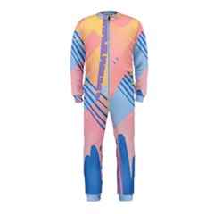 Abstract Lines Dots Pattern Purple Pink Blue Onepiece Jumpsuit (kids)