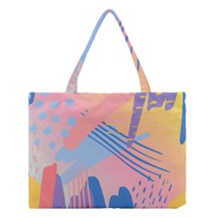 Abstract Lines Dots Pattern Purple Pink Blue Medium Tote Bag