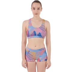 Abstract Lines Dots Pattern Purple Pink Blue Work It Out Gym Set