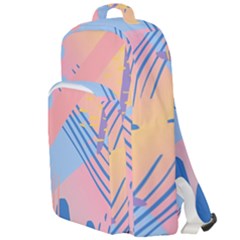 Abstract Lines Dots Pattern Purple Pink Blue Double Compartment Backpack