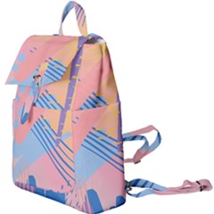 Abstract Lines Dots Pattern Purple Pink Blue Buckle Everyday Backpack