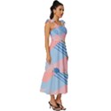 Abstract Lines Dots Pattern Purple Pink Blue Tie-Strap Tiered Midi Chiffon Dress View3