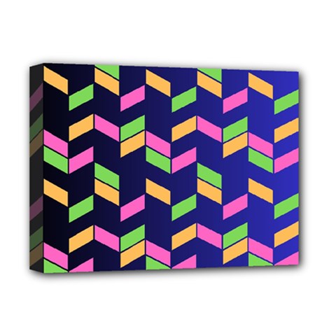 Background Pattern Geometric Pink Yellow Green Deluxe Canvas 16  X 12  (stretched) 