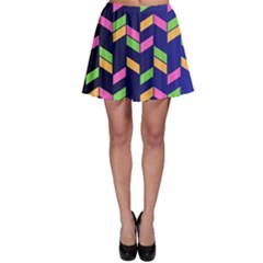 Background Pattern Geometric Pink Yellow Green Skater Skirt by Maspions