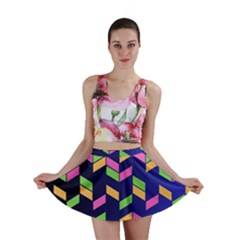 Background Pattern Geometric Pink Yellow Green Mini Skirt