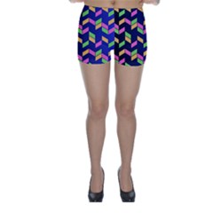 Background Pattern Geometric Pink Yellow Green Skinny Shorts by Maspions