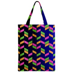 Background Pattern Geometric Pink Yellow Green Zipper Classic Tote Bag