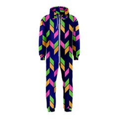 Background Pattern Geometric Pink Yellow Green Hooded Jumpsuit (kids)