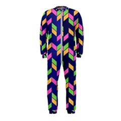 Background Pattern Geometric Pink Yellow Green Onepiece Jumpsuit (kids)