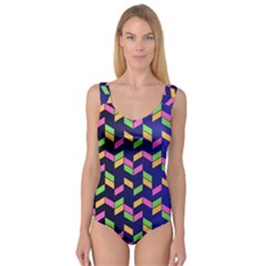 Background Pattern Geometric Pink Yellow Green Princess Tank Leotard  by Maspions