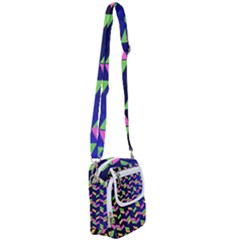 Background Pattern Geometric Pink Yellow Green Shoulder Strap Belt Bag