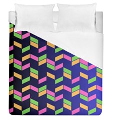 Background Pattern Geometric Pink Yellow Green Duvet Cover (queen Size) by Maspions