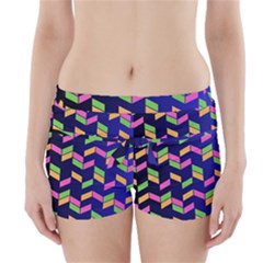 Background Pattern Geometric Pink Yellow Green Boyleg Bikini Wrap Bottoms