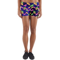 Background Pattern Geometric Pink Yellow Green Yoga Shorts