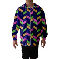 Background Pattern Geometric Pink Yellow Green Kids  Hooded Windbreaker