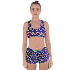 Background Pattern Geometric Pink Yellow Green Racerback Boyleg Bikini Set