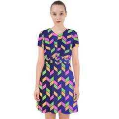 Background Pattern Geometric Pink Yellow Green Adorable In Chiffon Dress