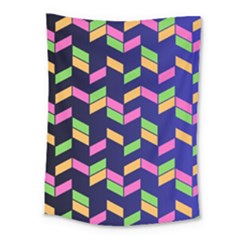 Background Pattern Geometric Pink Yellow Green Medium Tapestry