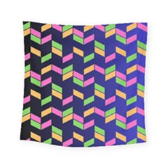 Background Pattern Geometric Pink Yellow Green Square Tapestry (small) by Maspions