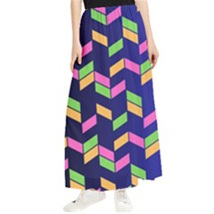 Background Pattern Geometric Pink Yellow Green Maxi Chiffon Skirt