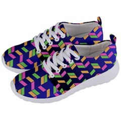 Background Pattern Geometric Pink Yellow Green Men s Lightweight Sports Shoes