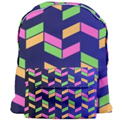 Background Pattern Geometric Pink Yellow Green Giant Full Print Backpack