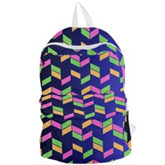 Background Pattern Geometric Pink Yellow Green Foldable Lightweight Backpack