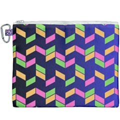 Background Pattern Geometric Pink Yellow Green Canvas Cosmetic Bag (xxxl) by Maspions