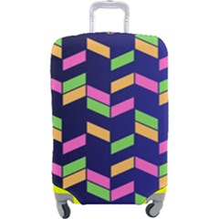 Background Pattern Geometric Pink Yellow Green Luggage Cover (large) by Maspions