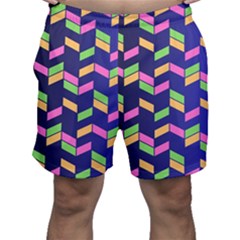 Background Pattern Geometric Pink Yellow Green Men s Shorts