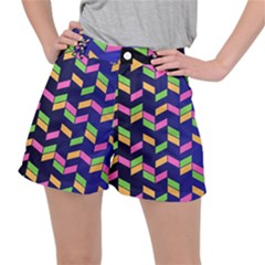 Background Pattern Geometric Pink Yellow Green Women s Ripstop Shorts