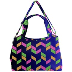 Background Pattern Geometric Pink Yellow Green Double Compartment Shoulder Bag by Maspions