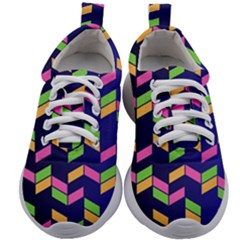 Background Pattern Geometric Pink Yellow Green Kids Athletic Shoes