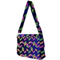 Background Pattern Geometric Pink Yellow Green Full Print Messenger Bag (L) View2