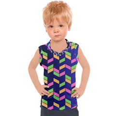 Background Pattern Geometric Pink Yellow Green Kids  Sport Tank Top