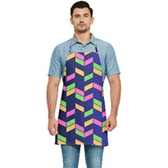 Background Pattern Geometric Pink Yellow Green Kitchen Apron by Maspions