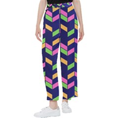 Background Pattern Geometric Pink Yellow Green Women s Pants 